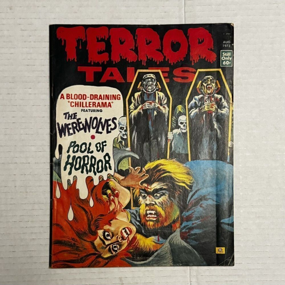 Terror Tales August 1973 v5 #4‎ Original Werewolves Frankenstein Dracula Eerie